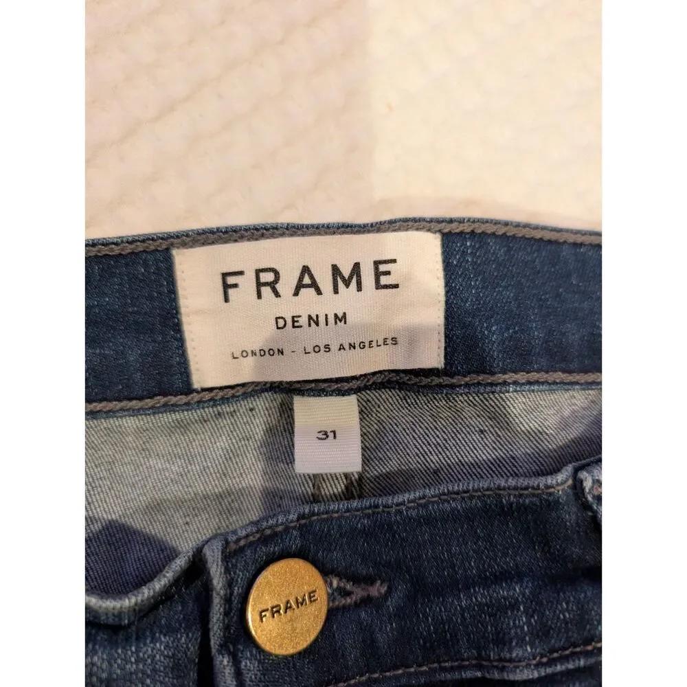 FRAME Le High Skinny Jeans – Dark Wash Size 31 - Picture 3 of 8